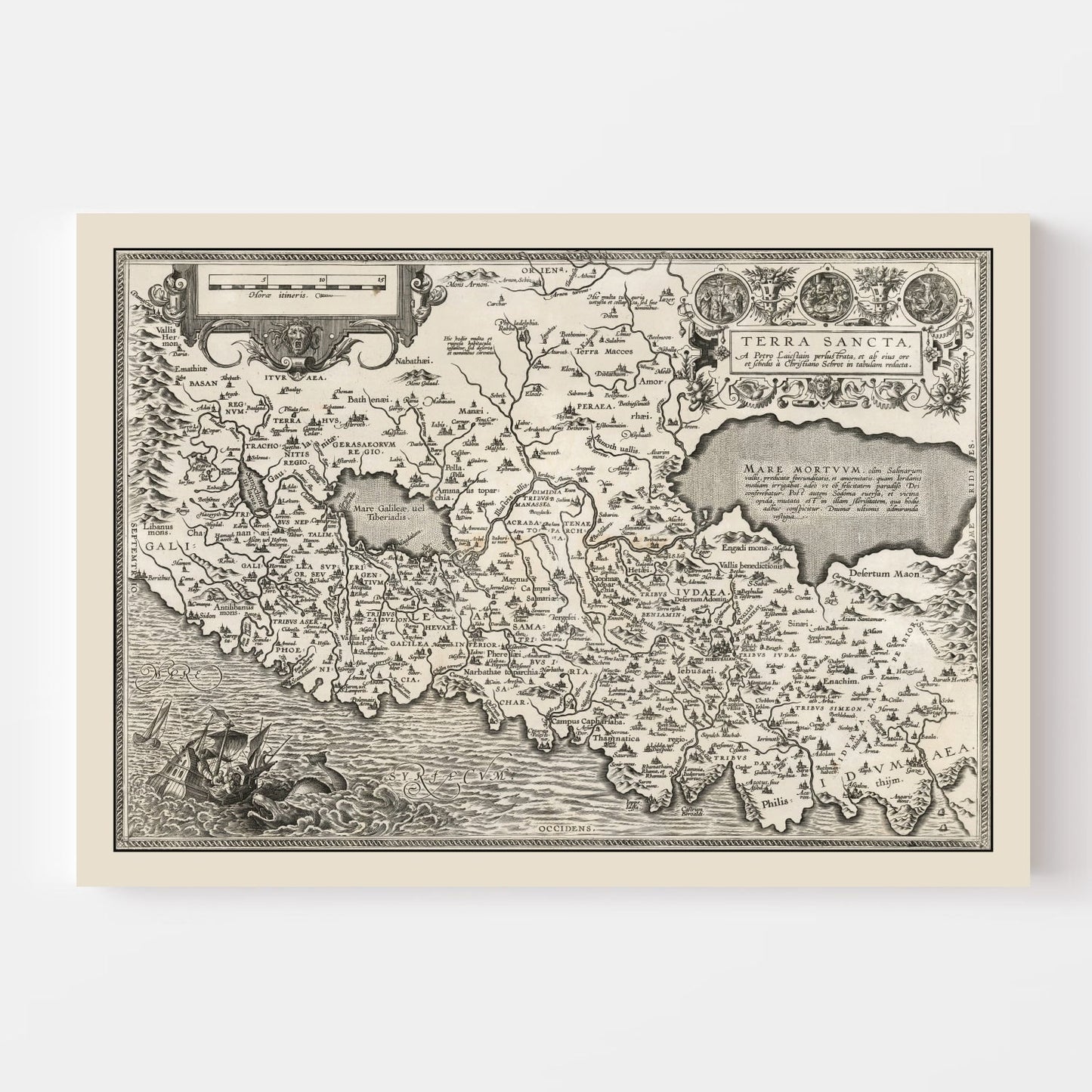 Vintage Israel / Palestine Map 1584 - Concordia Style Boutique