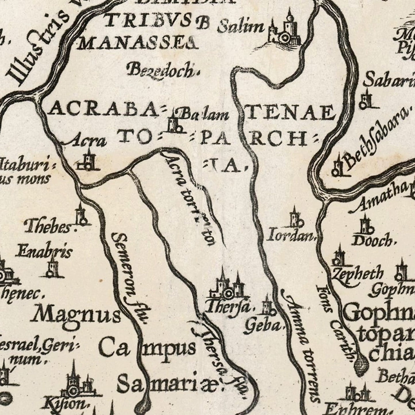 Vintage Israel / Palestine Map 1584 - Concordia Style Boutique