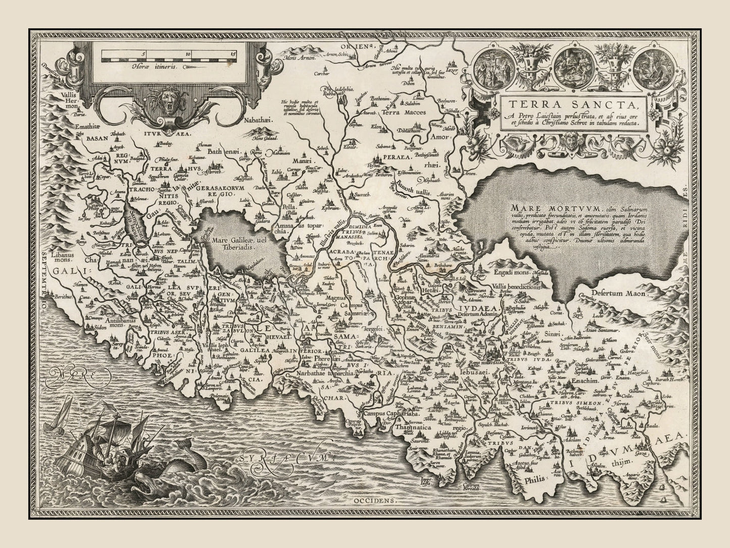 Vintage Israel / Palestine Map 1584 - Concordia Style Boutique