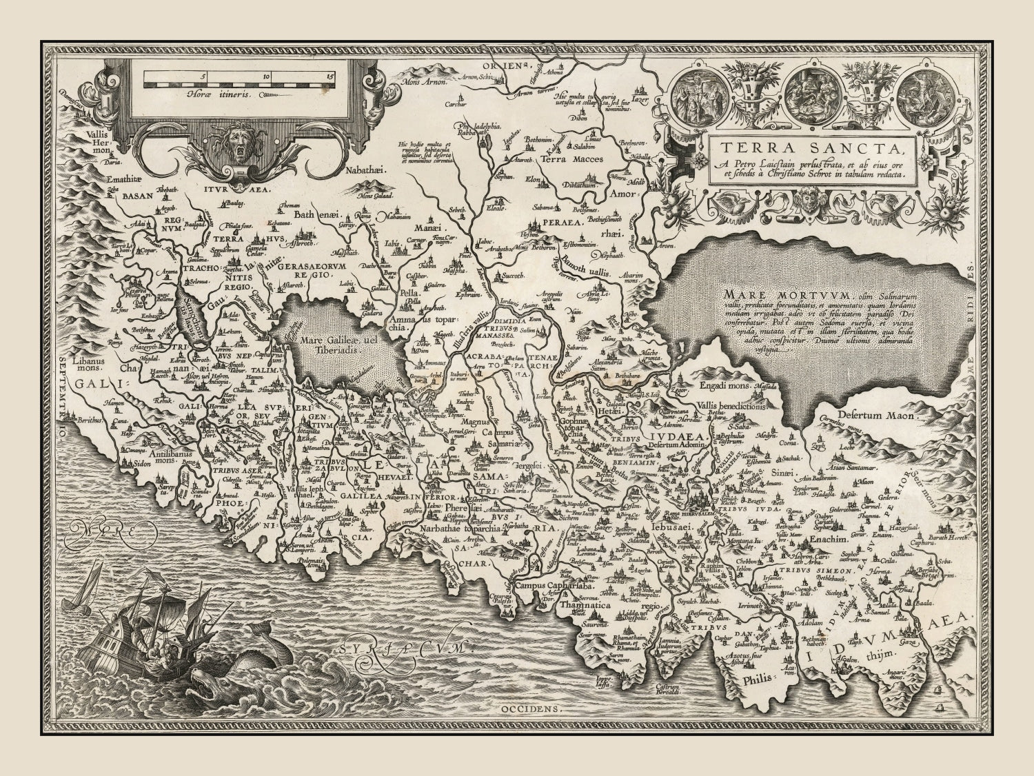 Vintage Israel / Palestine Map 1584 - Concordia Style Boutique
