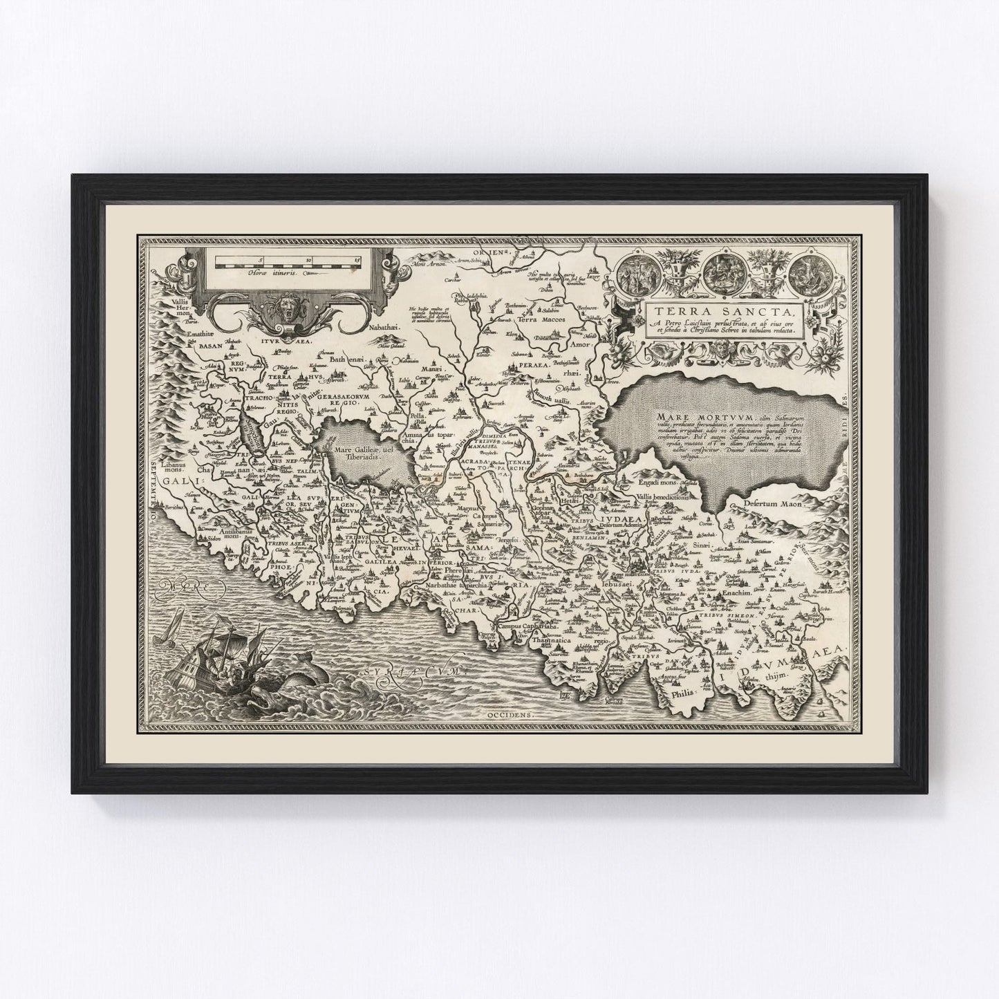 Vintage Israel / Palestine Map 1584 - Concordia Style Boutique