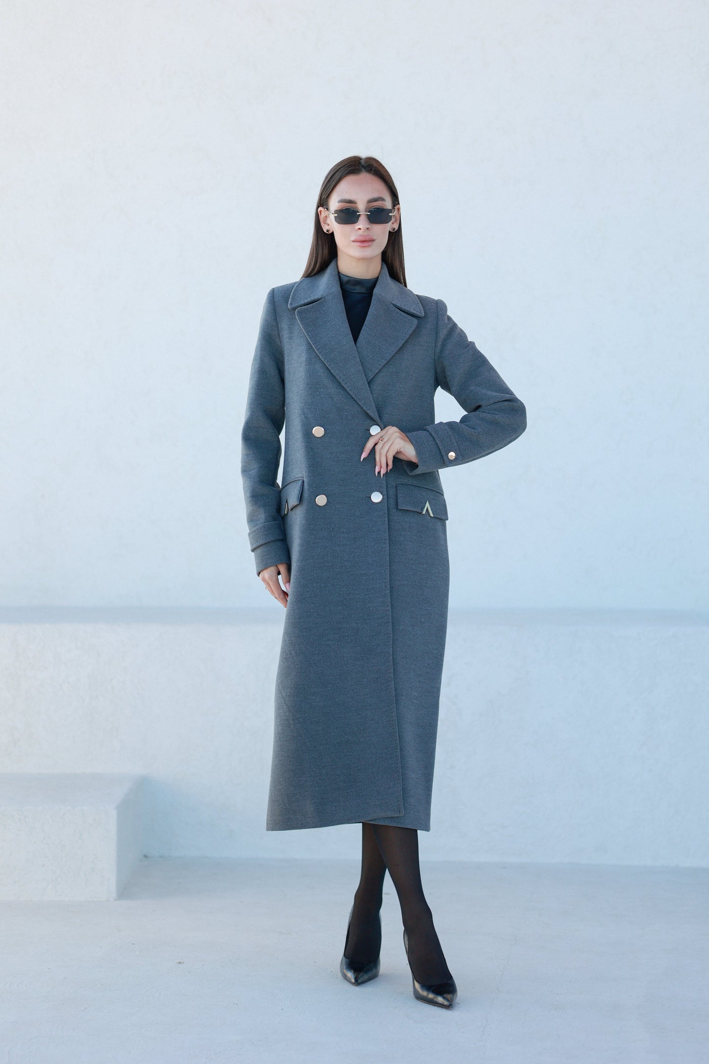 Alaska Classic Cashmere Blend Overcoat in Grey