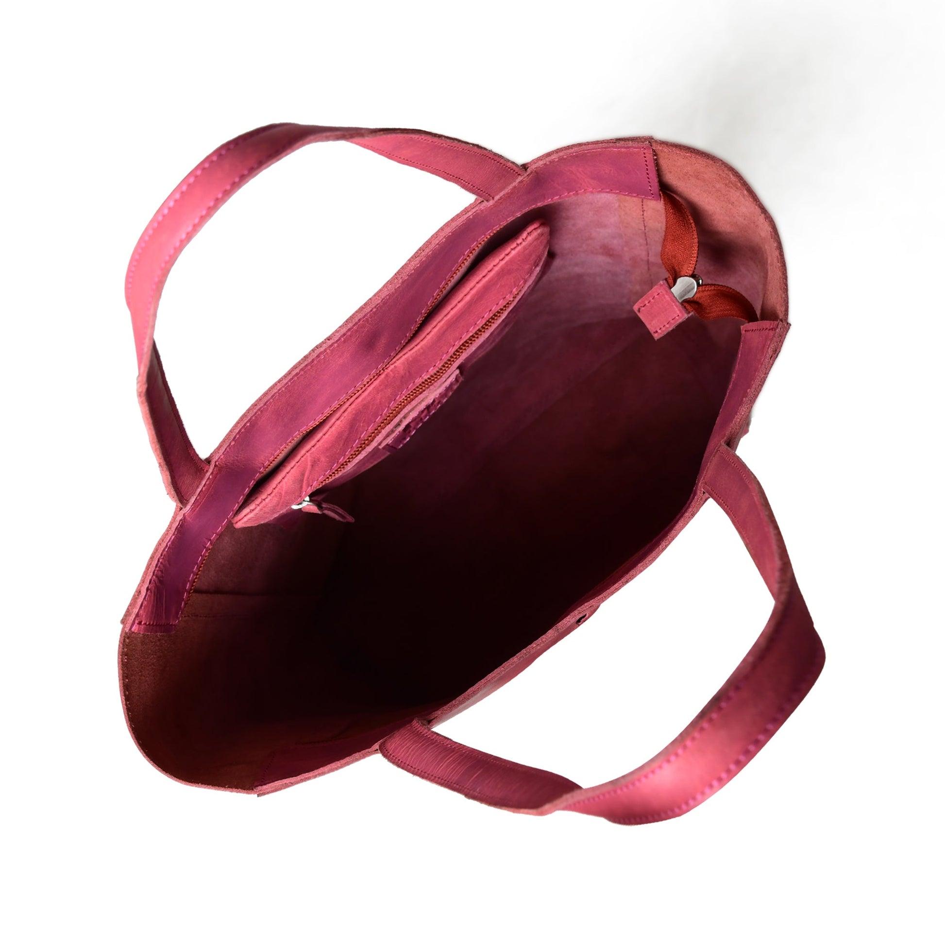 Maroon Leather Tote Bag - Concordia Style Boutique