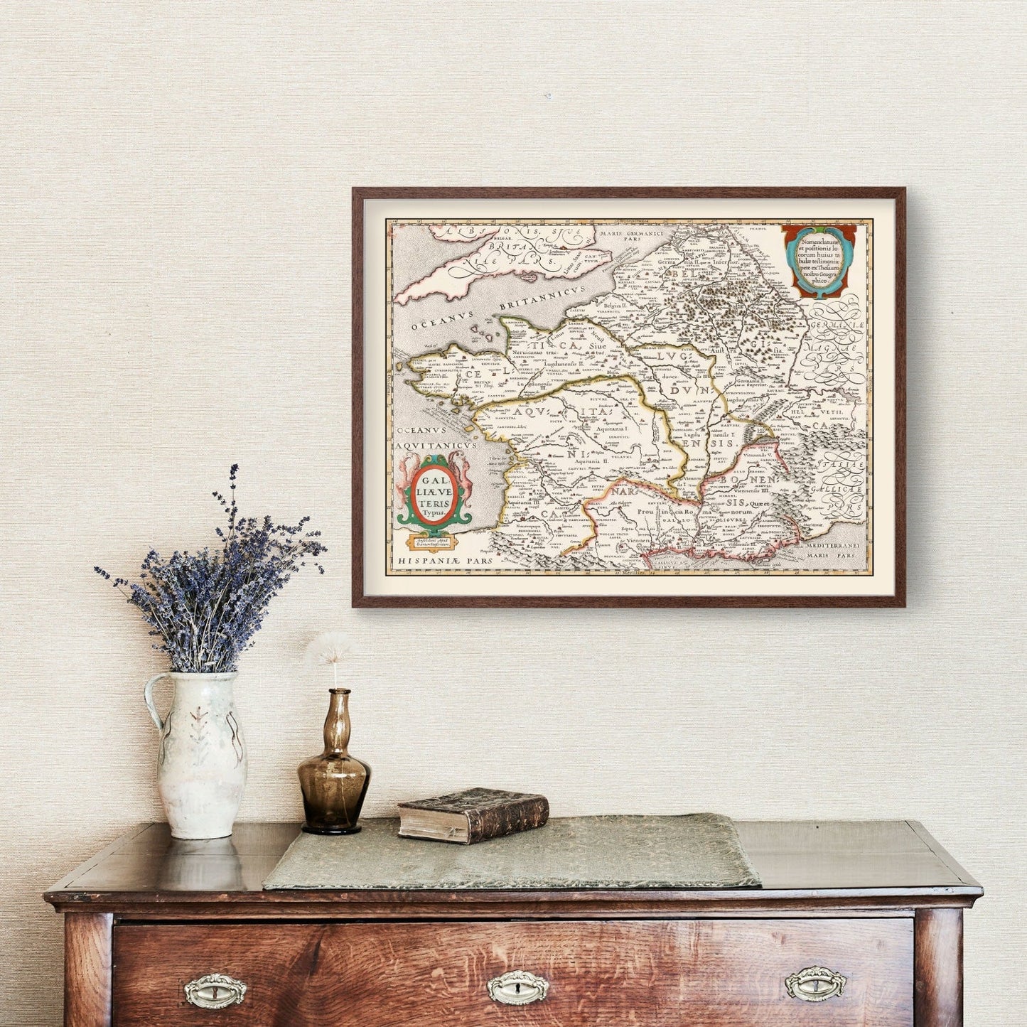 Vintage Ancient Gaul Map 1662 - Concordia Style Boutique