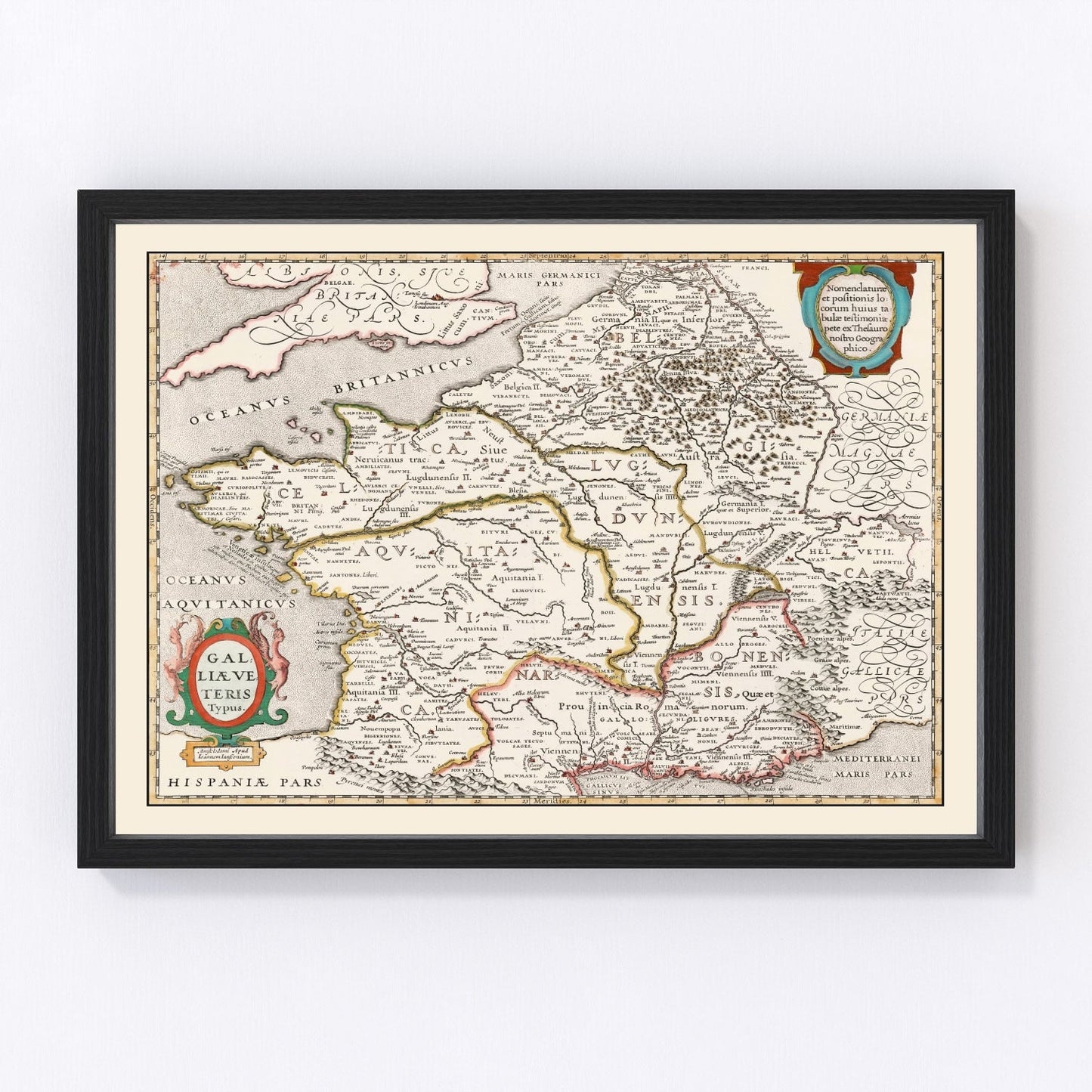 Vintage Ancient Gaul Map 1662 - Concordia Style Boutique