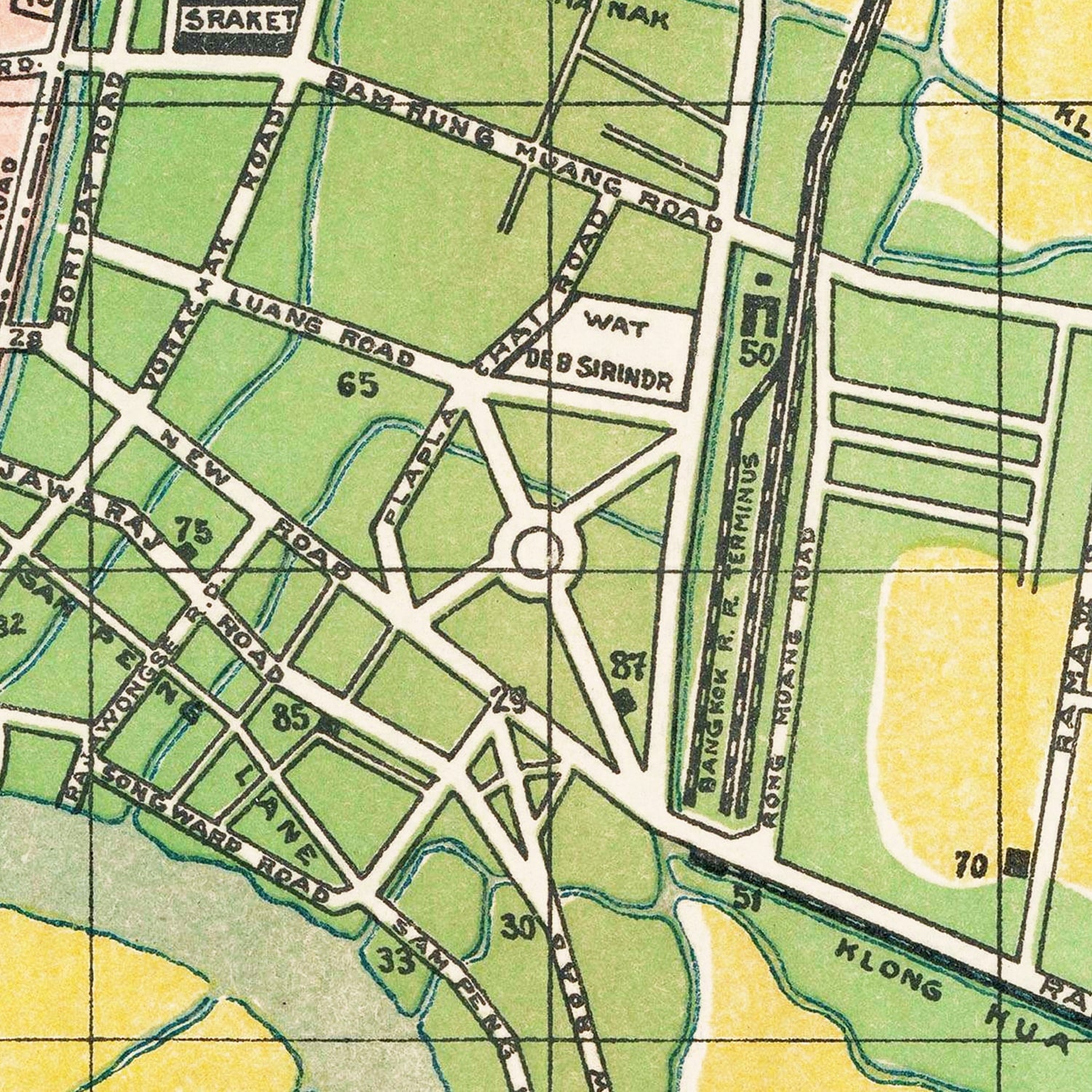 Vintage Map of Bangkok, Thailand 1928 - Concordia Style Boutique