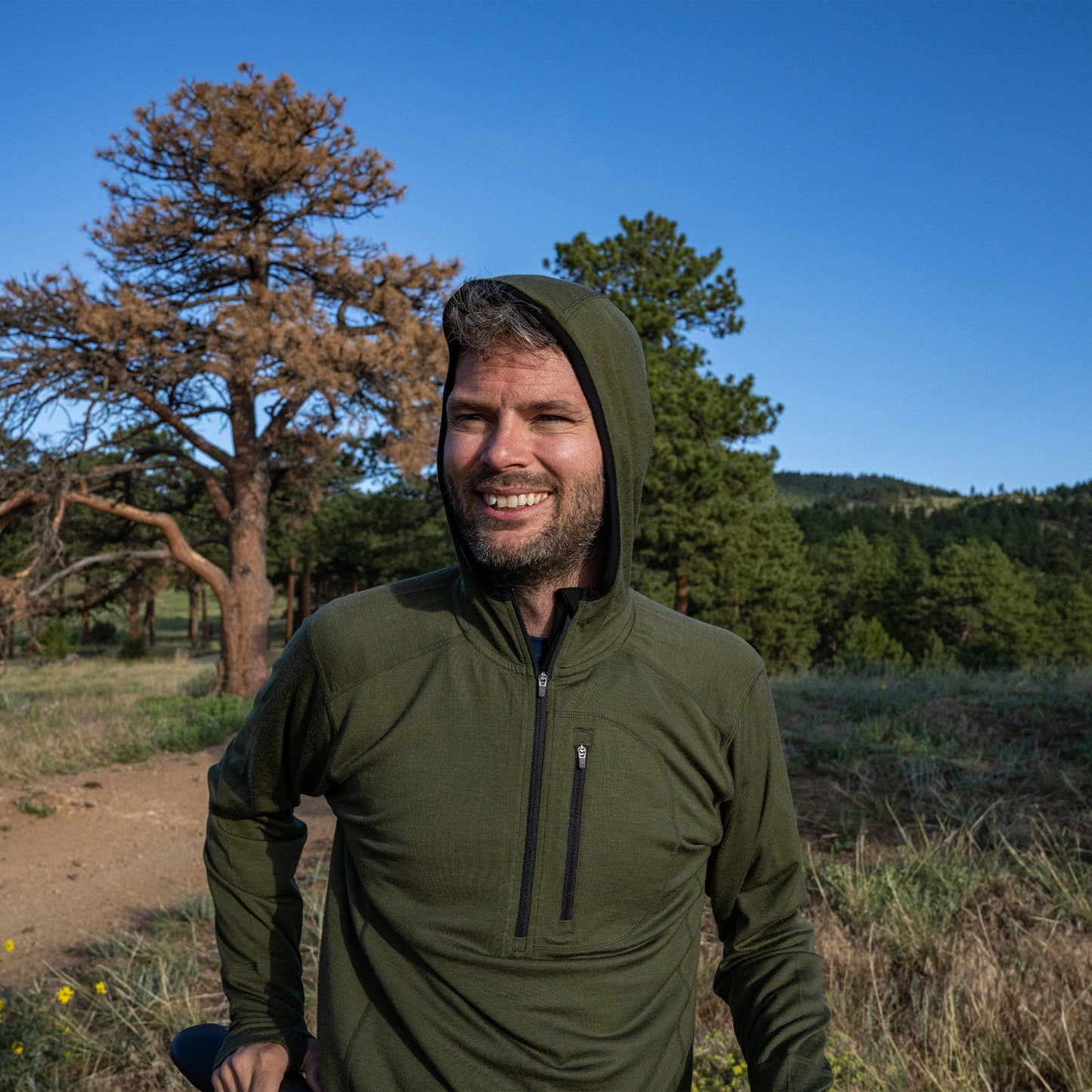 Microweight - Men's Wool 1/4 Zip Sun Hoodie Woolverino - Concordia Style Boutique