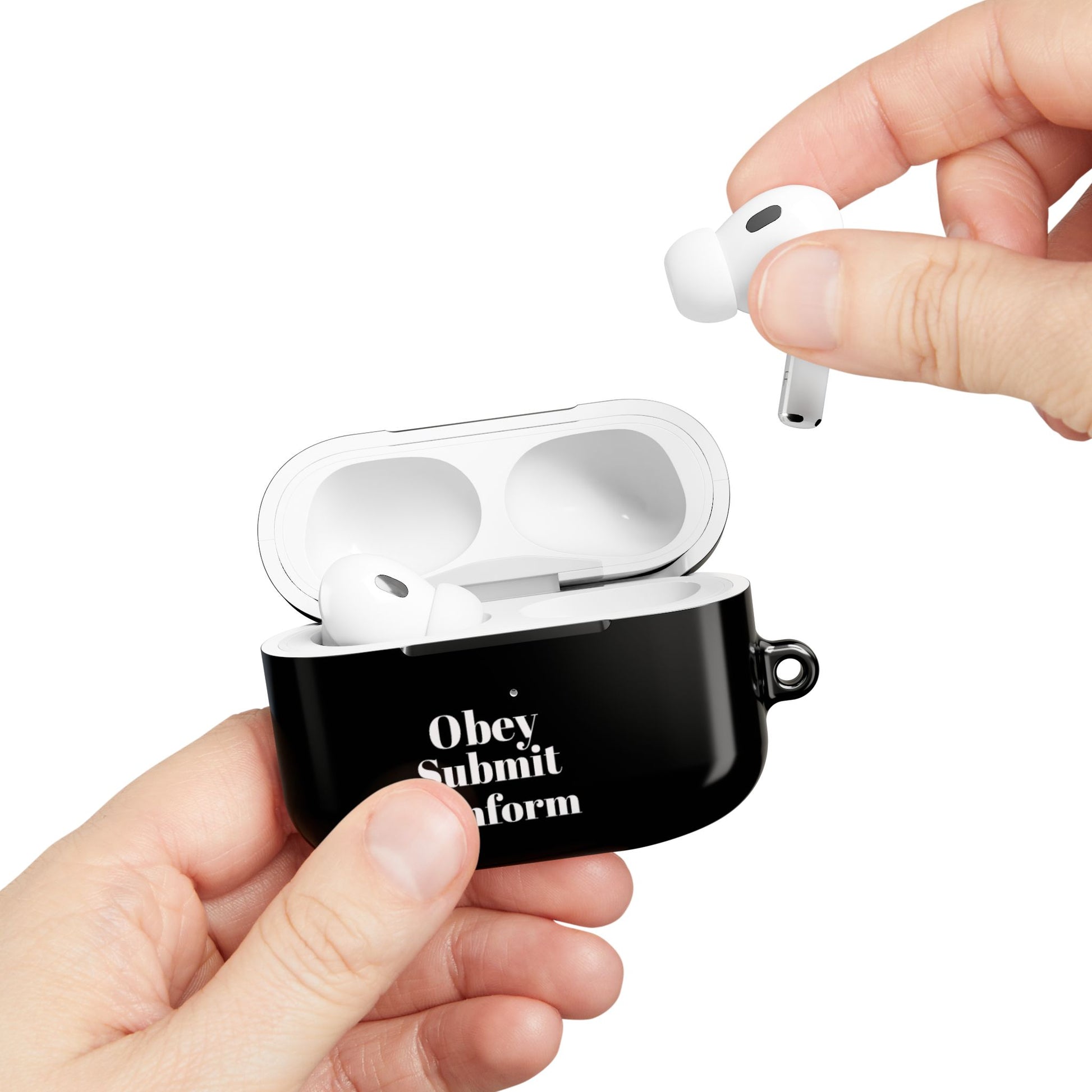 "Obey - Submit - Conform" AirPod Case - Stylish Black Accessory - Premium AirPod Case from Concordia Style Boutique - Just $24.38! Shop now at Concordia Style Boutique