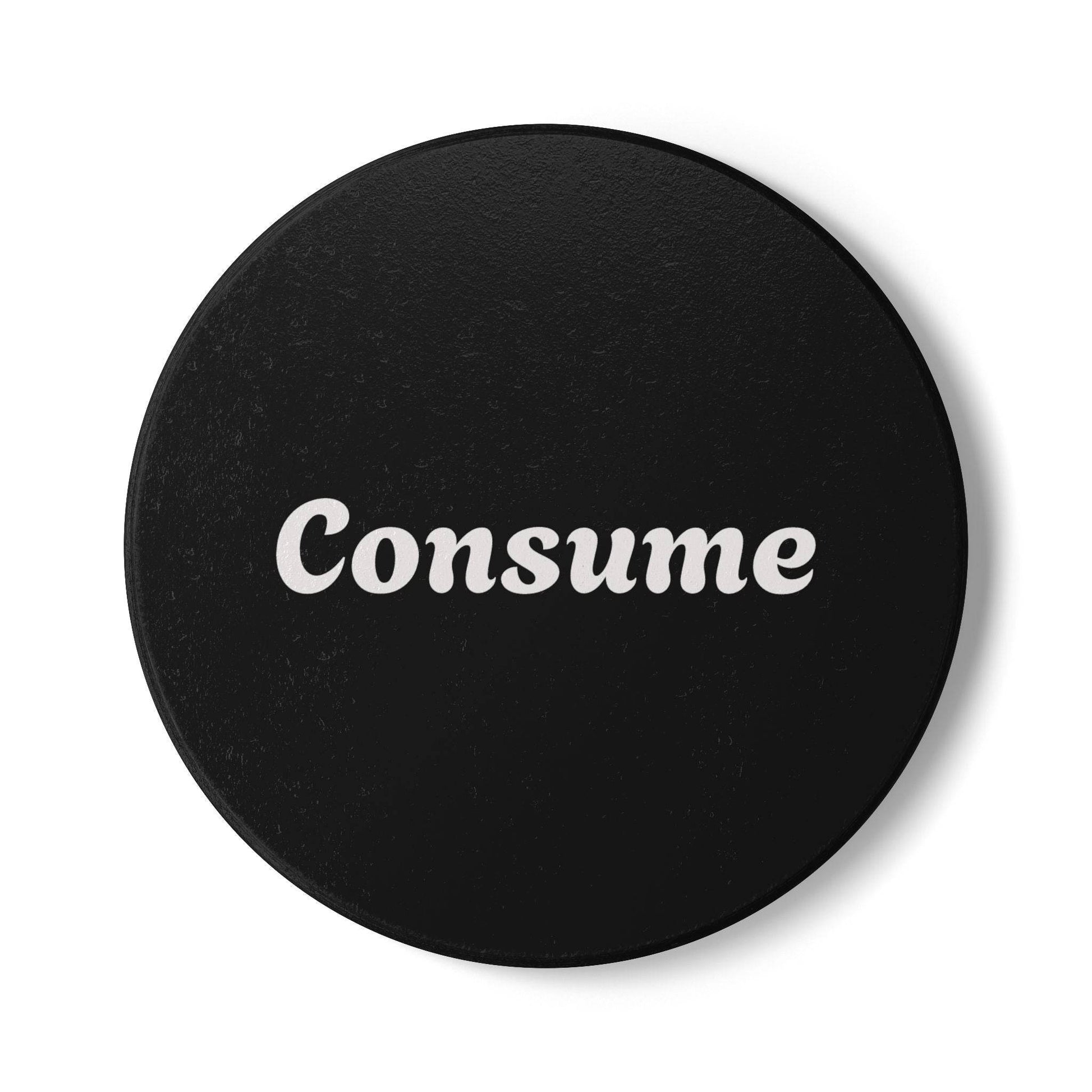 Stylish Ceramic Coaster with 'Consume' Design - Concordia Style Boutique