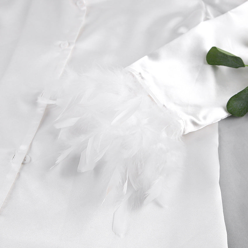 Heavenly Feathered Silk Pajamas in color options - Concordia Style Boutique