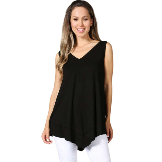 Always Flattering Sleeveless Tunic in Black Made in USA - Concordia Style Boutique