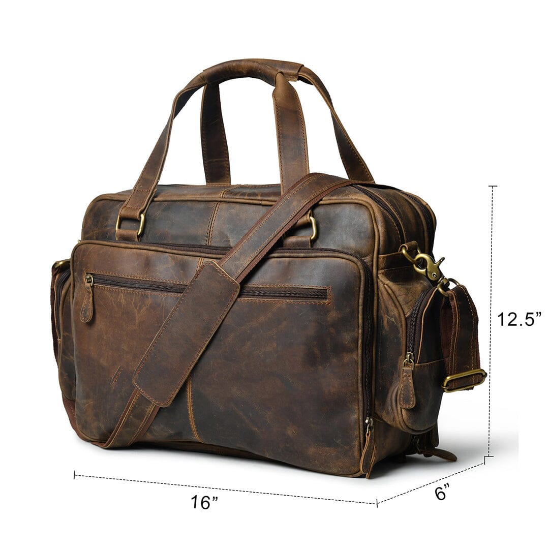 Floyd Handmade Buffalo Leather Office Briefcase - Concordia Style Boutique