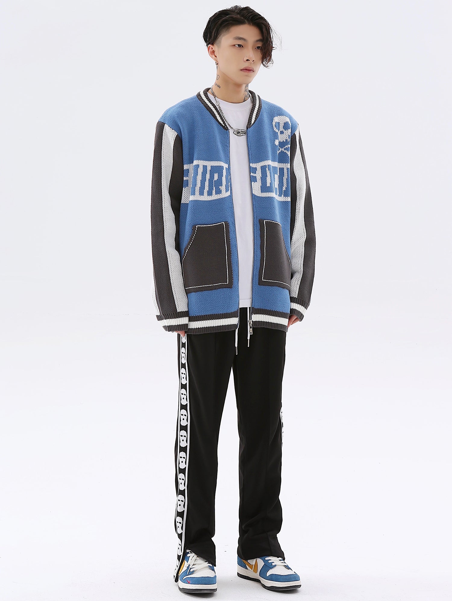 Easy Skull Knit Bomber Jacket - Concordia Style Boutique