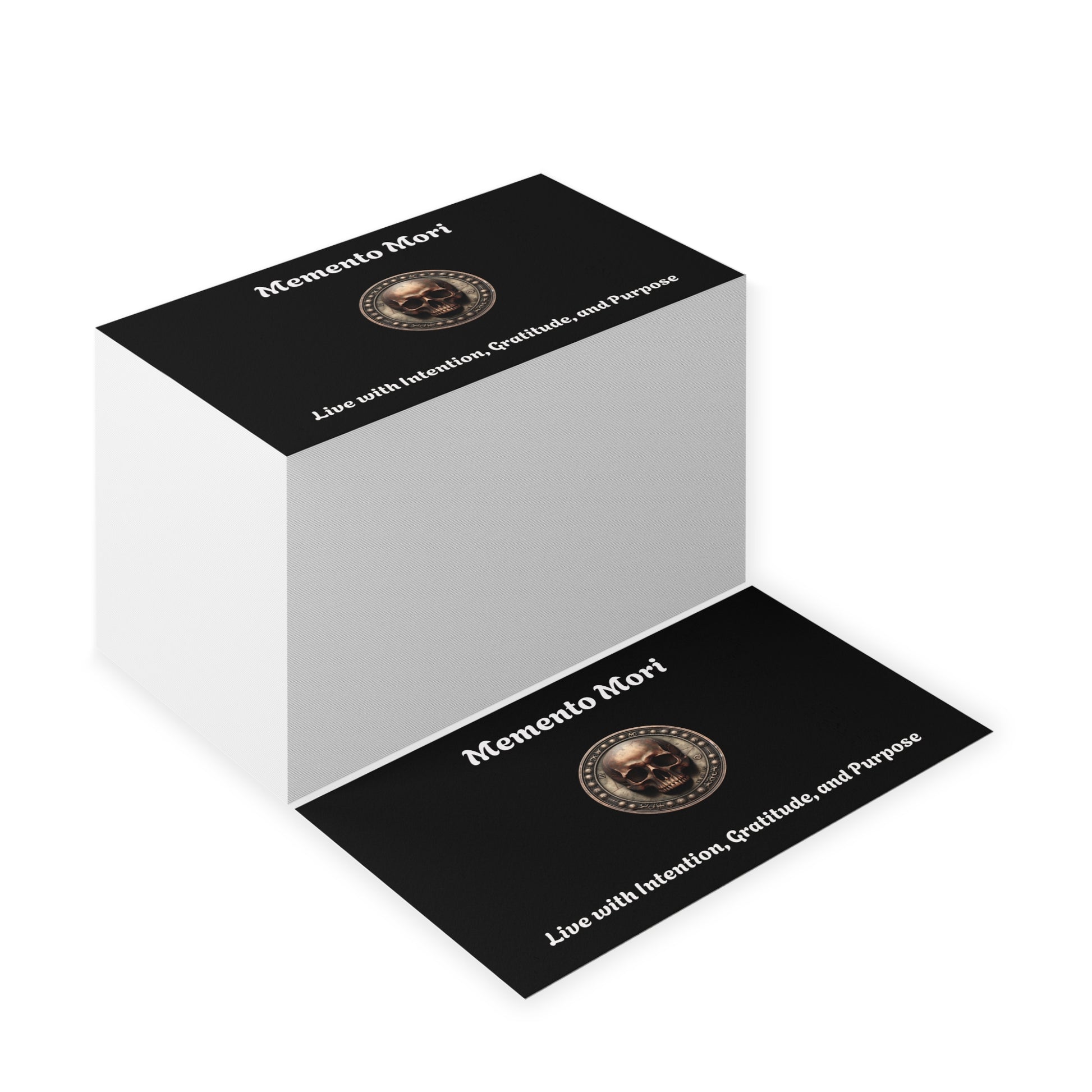 "Memento Mori" Business Cards - "Live with Intention, Gratitude, and Purpose" - Premium Business Cards from Concordia Style Boutique - Just $19.20! Shop now at Concordia Style Boutique