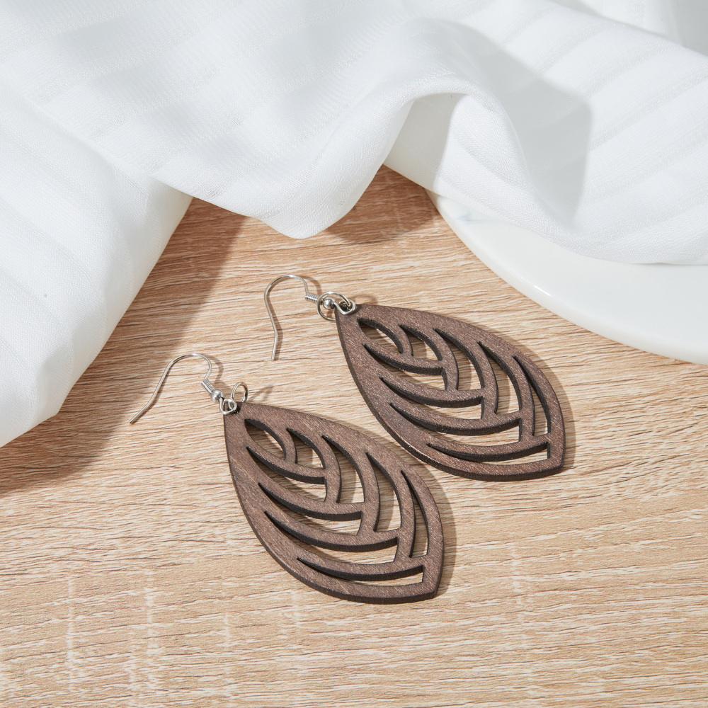 WOODEN STATEMENT EARRINGS (PAIR) - Concordia Style Boutique