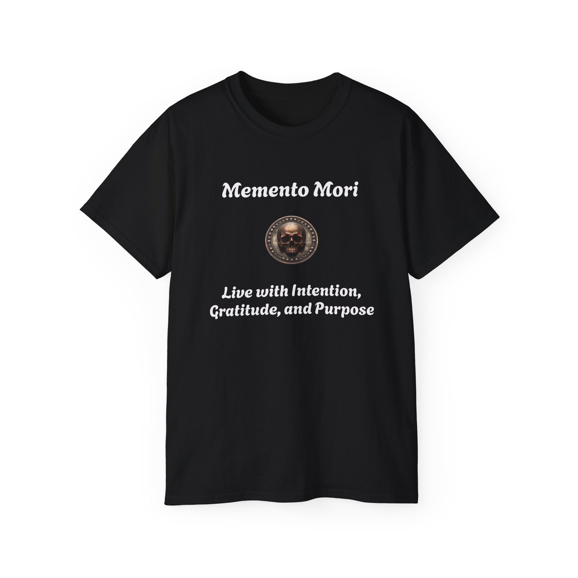 "Memento Mori" Unisex Tee - "Live with Intention, Gratitude, and Purpose" - Premium T-Shirt from Concordia Style Boutique - Just $19.23! Shop now at Concordia Style Boutique