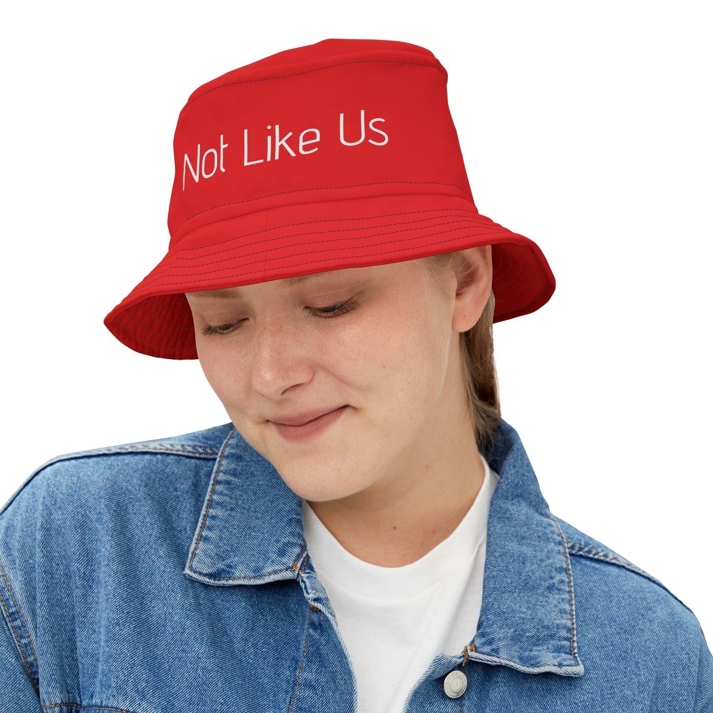 "They Not Like Us" - Bucket Hat (Red) - Premium Hats from Concordia Style Boutique - Just $27.84! Shop now at Concordia Style Boutique