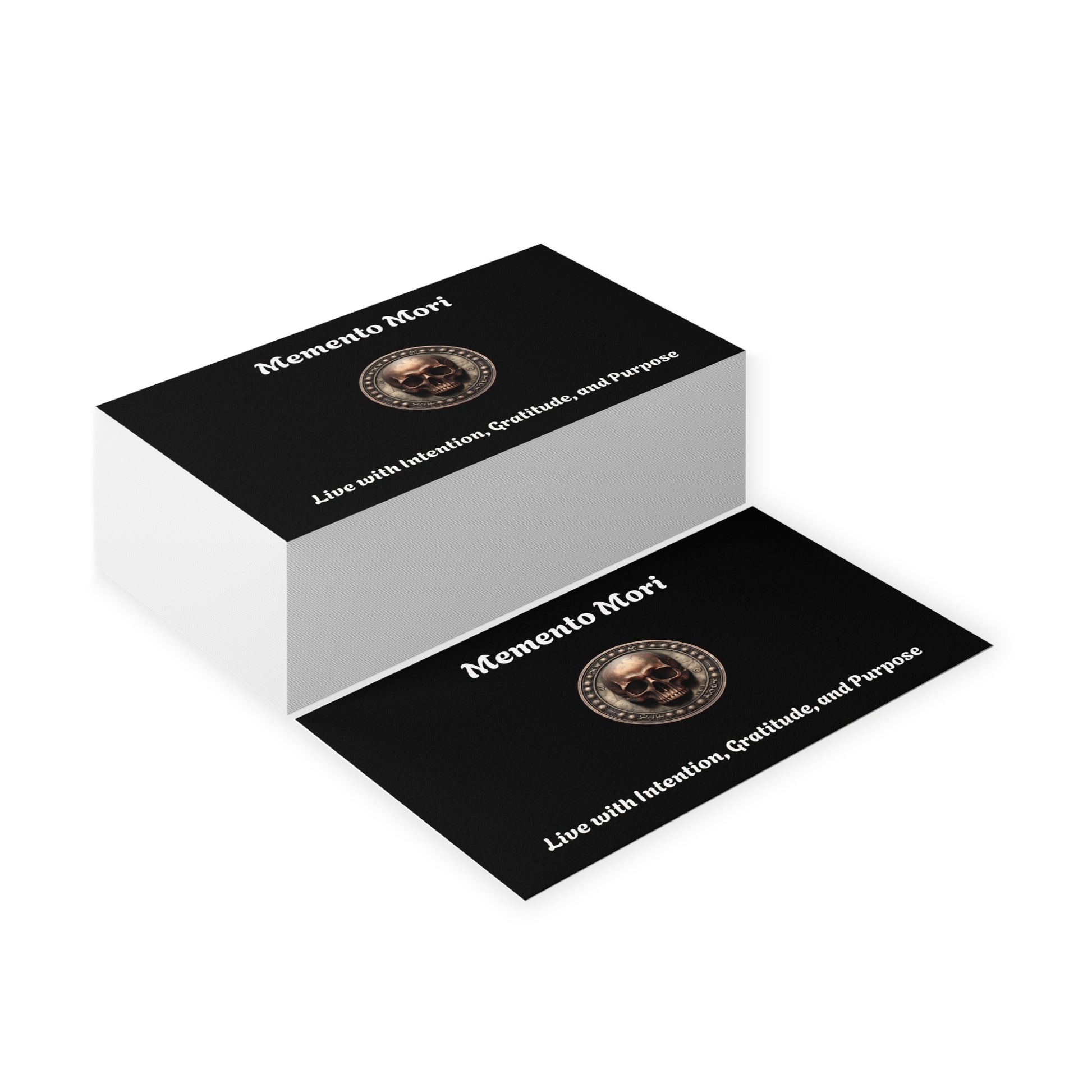 "Memento Mori" Business Cards - "Live with Intention, Gratitude, and Purpose" - Premium Business Cards from Concordia Style Boutique - Just $19.20! Shop now at Concordia Style Boutique