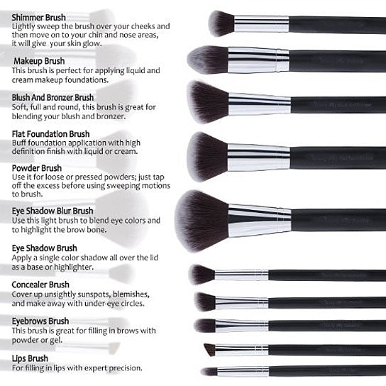 10 Pc Makeup Brush Set - Premium 10 Pc Makeup Brush Set from Concordia Style Boutique - Just $23! Shop now at Concordia Style Boutique