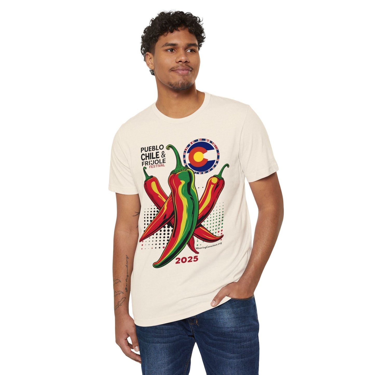 Eco-Friendly Unofficial Pueblo Chile & Frijoles Festival 2025 T-Shirt – Wear the Flavor of Colorado!