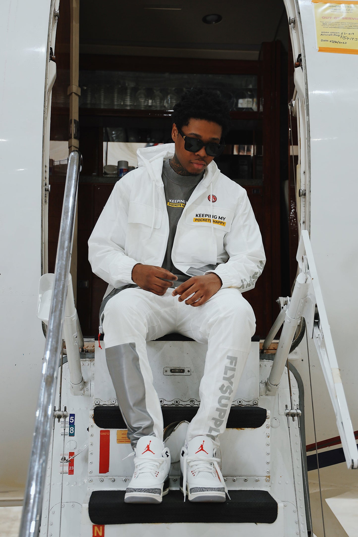 Happy Pockets Windbreaker Zip-Up Jacket (White) - Concordia Style Boutique