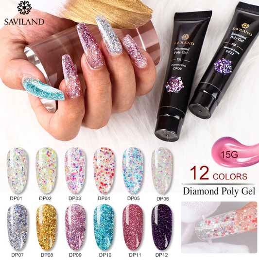 12 Colors Nail Diamond Poly Gel - Premium nails from erDouckan - Just $18.94! Shop now at Concordia Style Boutique