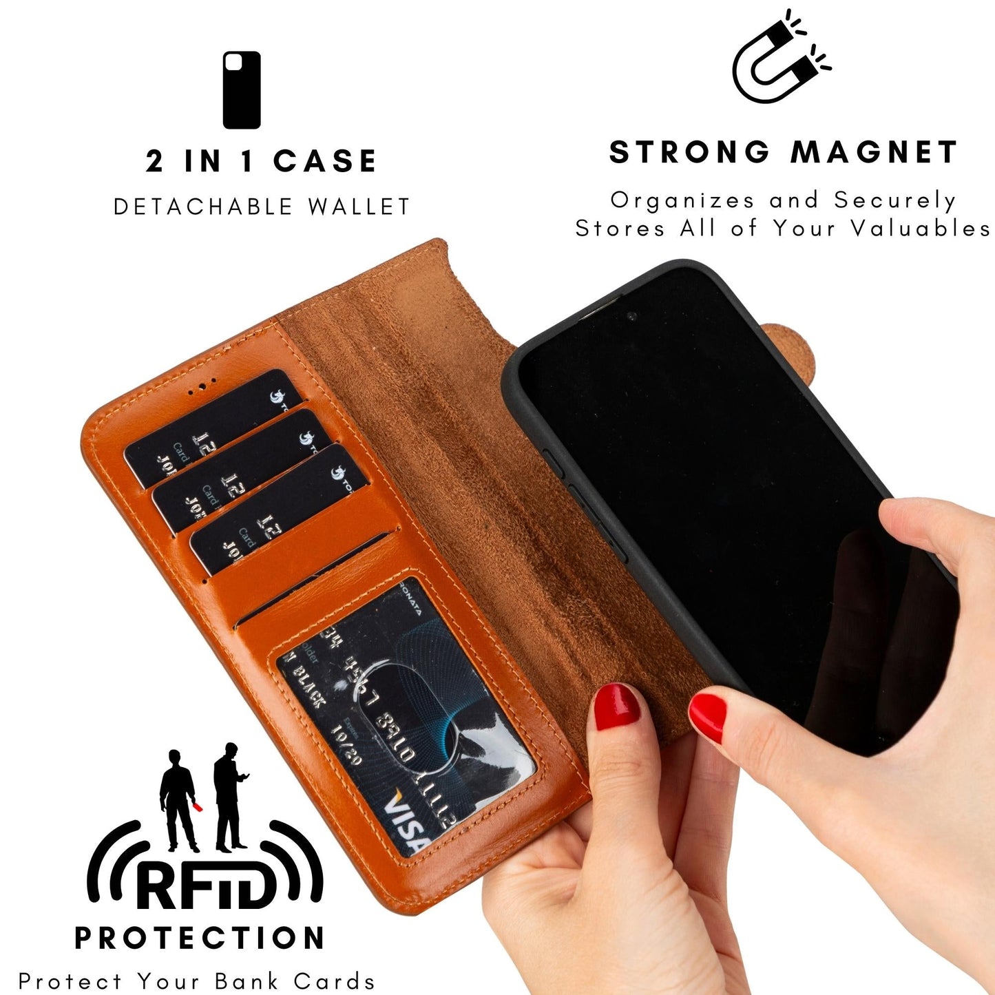 Casper iPhone 14 Series Detachable Leather Wallet Case - Concordia Style Boutique