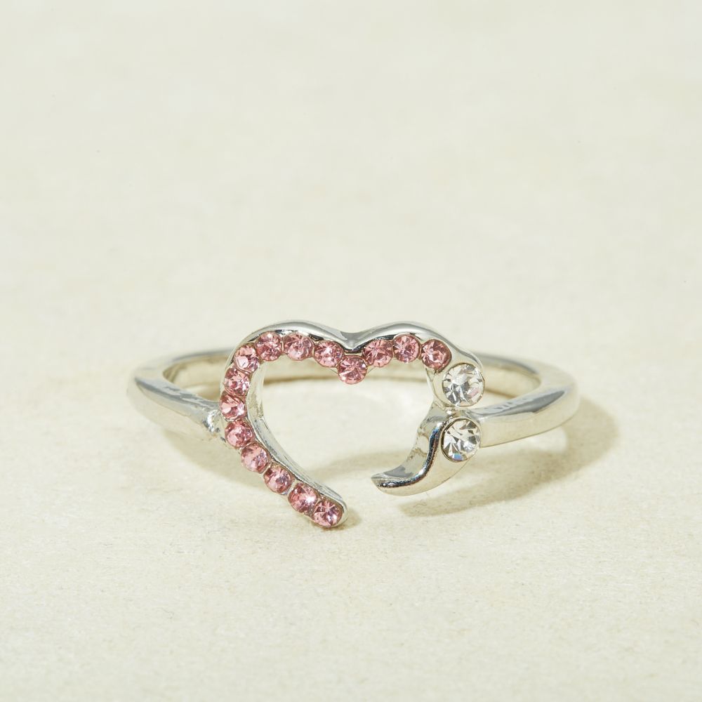 PINK HEART SEMICOLON RING - Concordia Style Boutique
