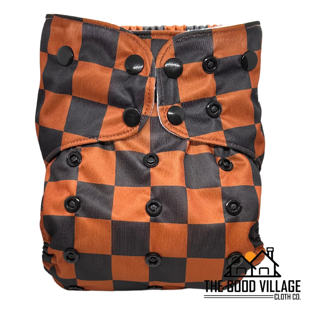 One Size Pocket Diaper | Dusty Checkered - Concordia Style Boutique