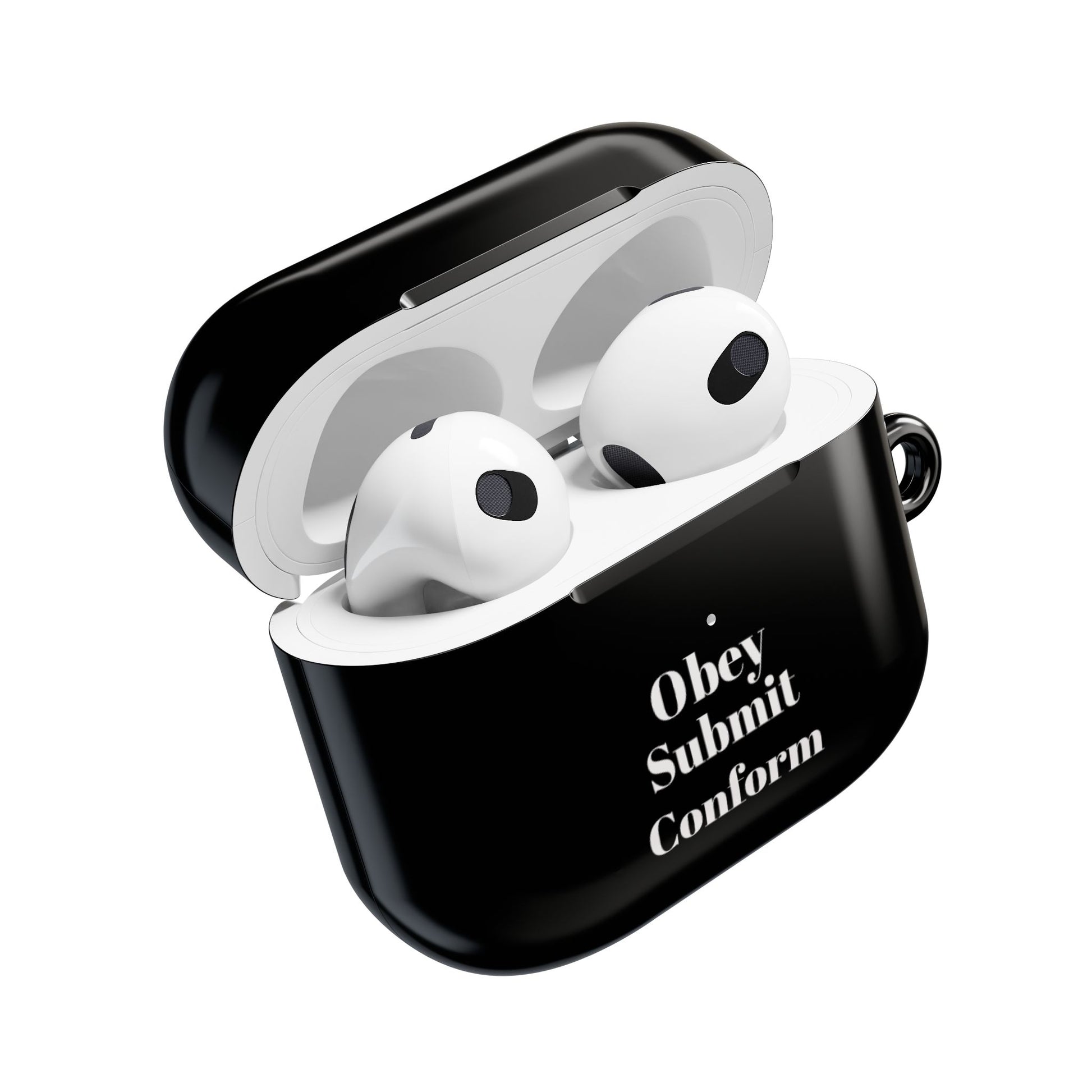 "Obey - Submit - Conform" AirPod Case - Stylish Black Accessory - Premium AirPod Case from Concordia Style Boutique - Just $24.38! Shop now at Concordia Style Boutique