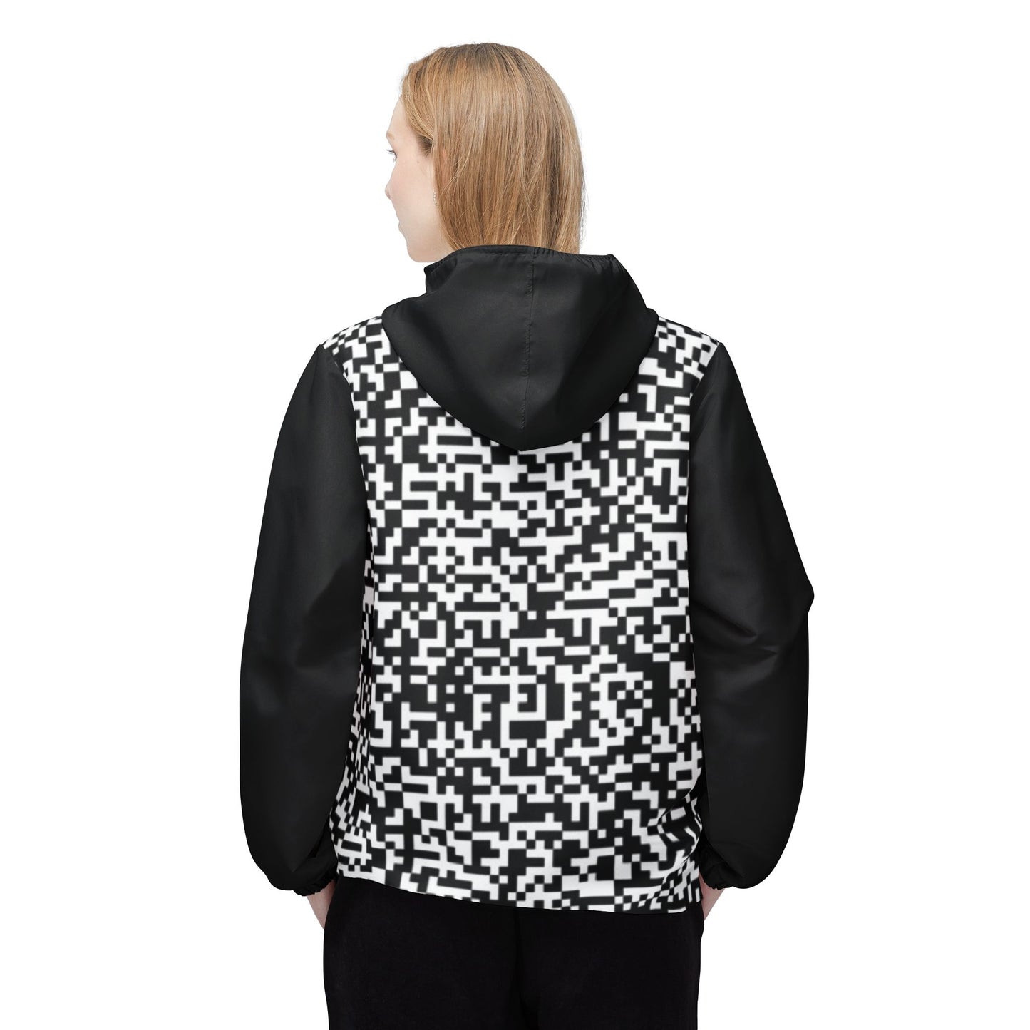 Windbreaker Jacket - "QR Code" - Premium Outerwear from Concordia Style Boutique - Just $108.18! Shop now at Concordia Style Boutique