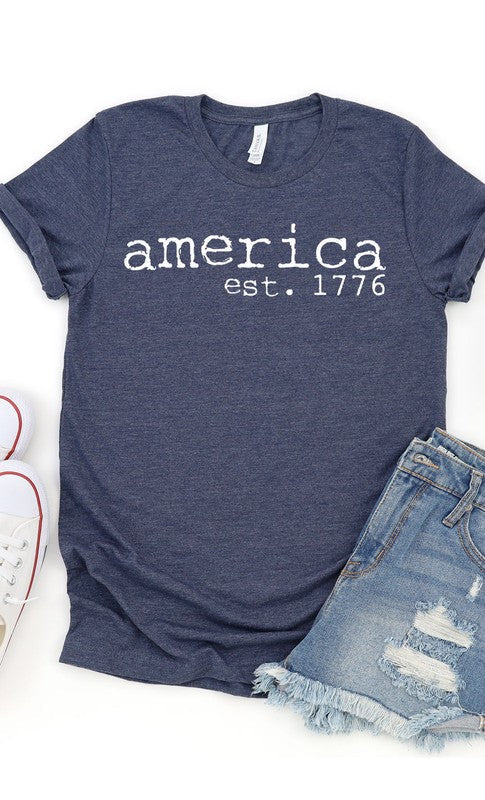 America est 1766 Patriotic Plus Size Graphic Tee - Concordia Style Boutique