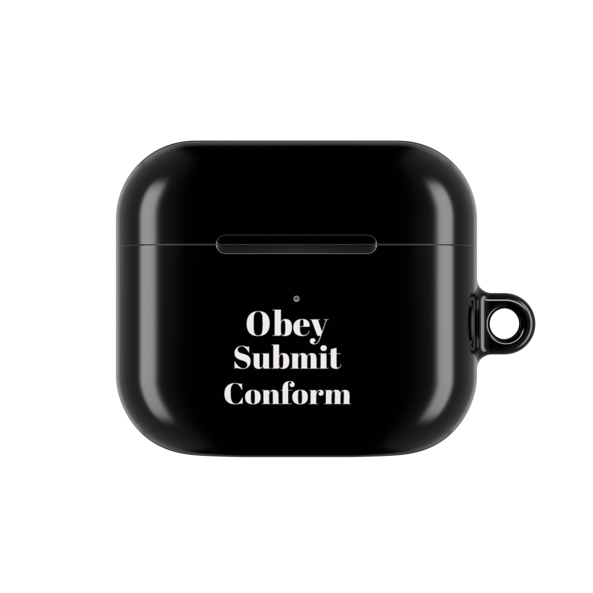 "Obey - Submit - Conform" AirPod Case - Stylish Black Accessory - Premium AirPod Case from Concordia Style Boutique - Just $24.38! Shop now at Concordia Style Boutique