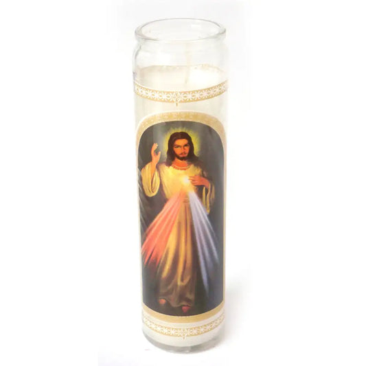 Senor De la Misericordia White Candle tall - Concordia Style Boutique
