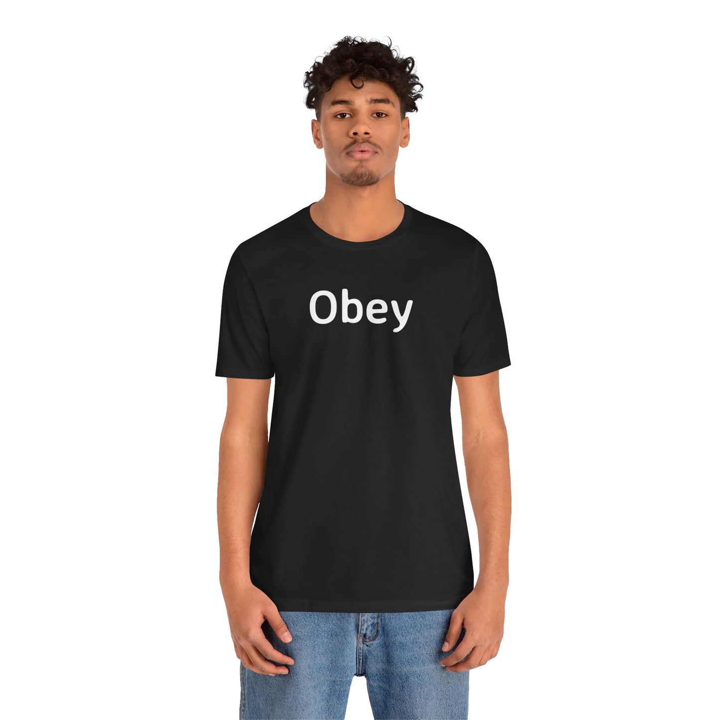 Unisex Jersey Short Sleeve Tee - "Obey" - Premium T-Shirt from Concordia Style Boutique - Just $22.84! Shop now at Concordia Style Boutique