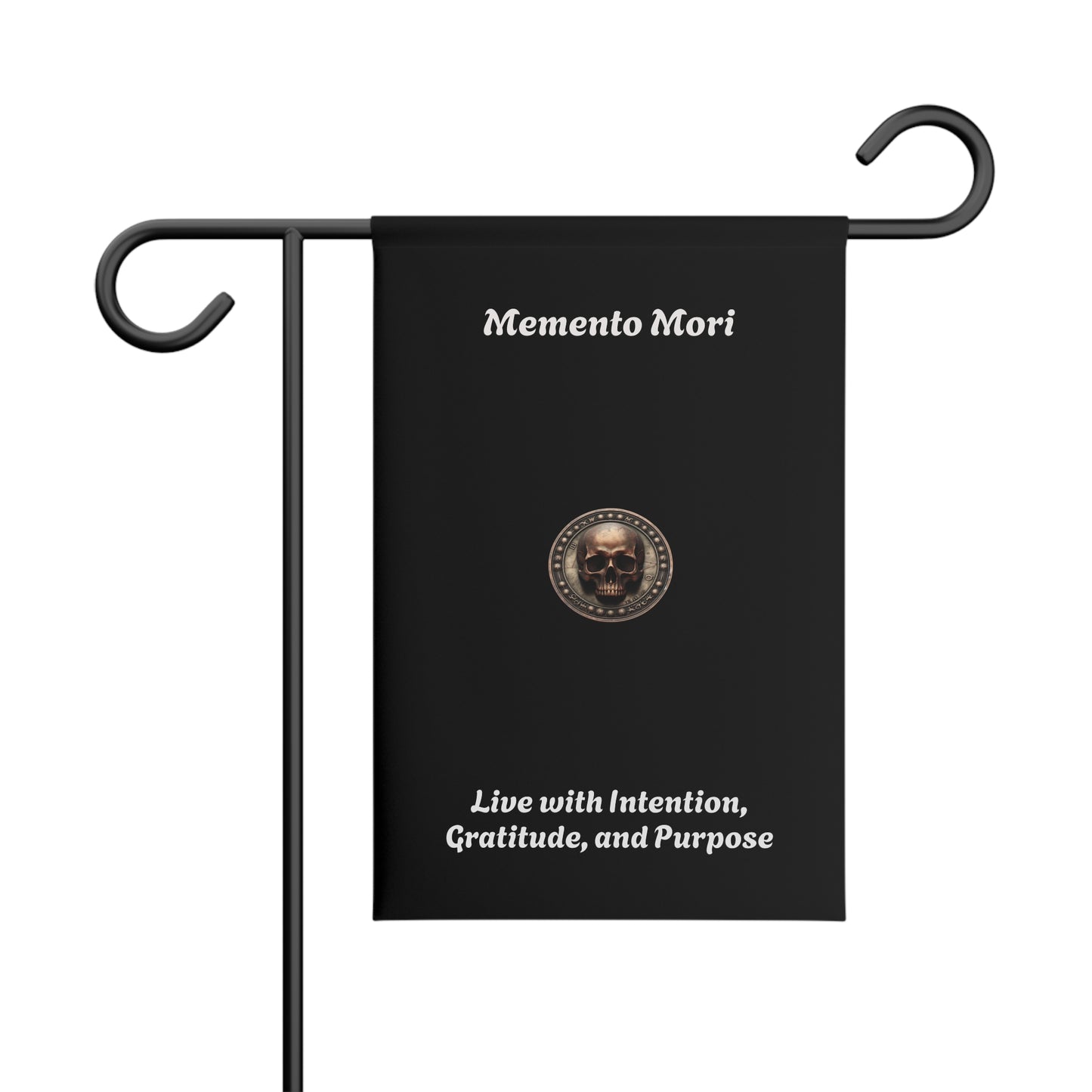 "Memento Mori" Garden Banner - "Live with Intention, Gratitude, and Purpose" - Premium Garden Banner from Concordia Style Boutique - Just $22.92! Shop now at Concordia Style Boutique