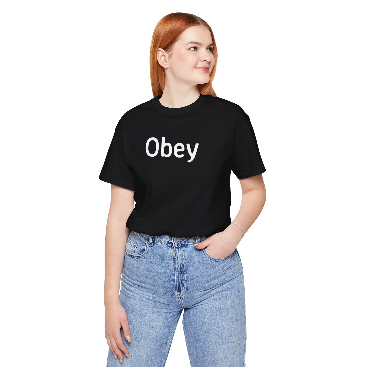 Unisex Jersey Short Sleeve Tee - "Obey" - Premium T-Shirt from Concordia Style Boutique - Just $22.84! Shop now at Concordia Style Boutique