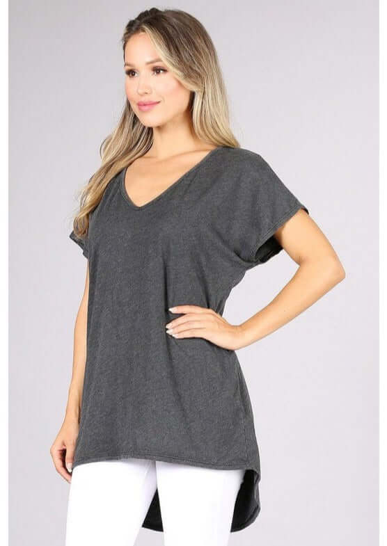 High Low V-Neck Super Comfy Tee - Clearance Final Sale - Concordia Style Boutique