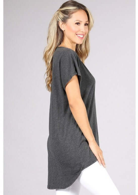 High Low V-Neck Super Comfy Tee - Clearance Final Sale - Concordia Style Boutique