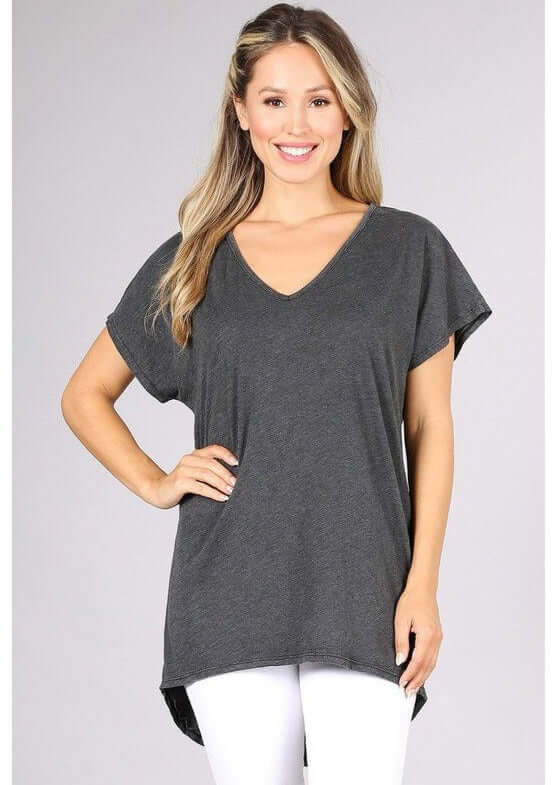 High Low V-Neck Super Comfy Tee - Clearance Final Sale - Concordia Style Boutique