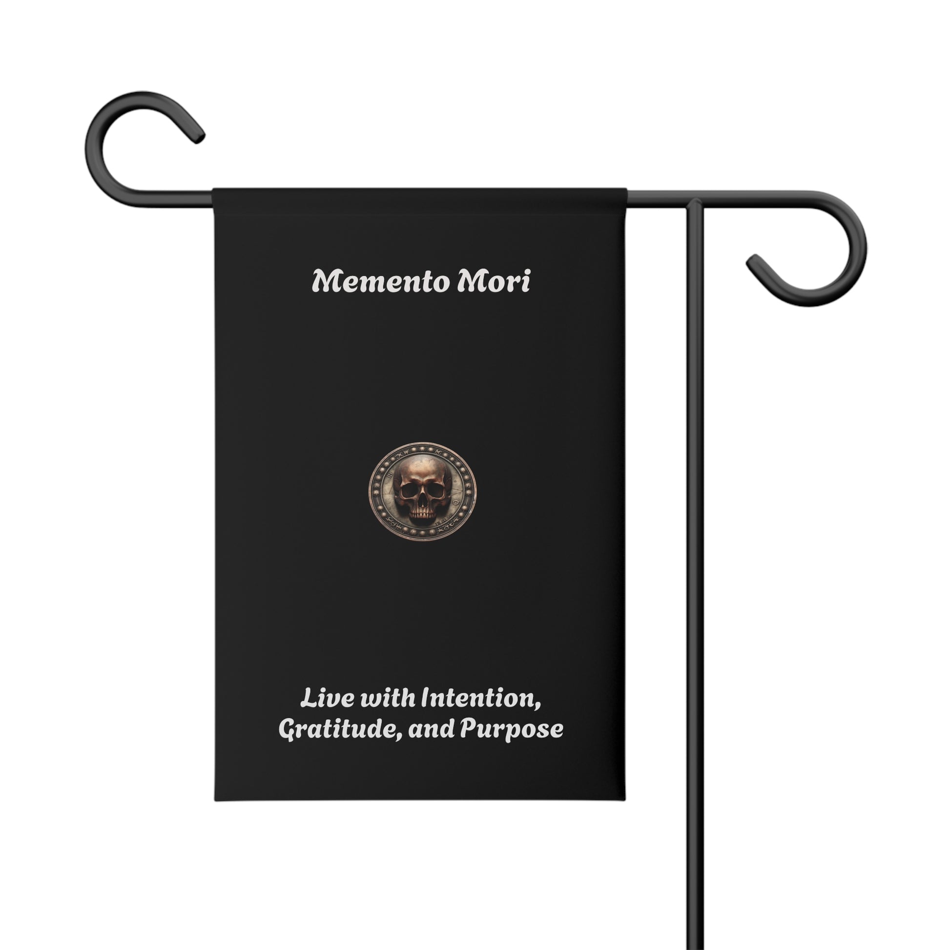 "Memento Mori" Garden Banner - "Live with Intention, Gratitude, and Purpose" - Premium Garden Banner from Concordia Style Boutique - Just $22.92! Shop now at Concordia Style Boutique