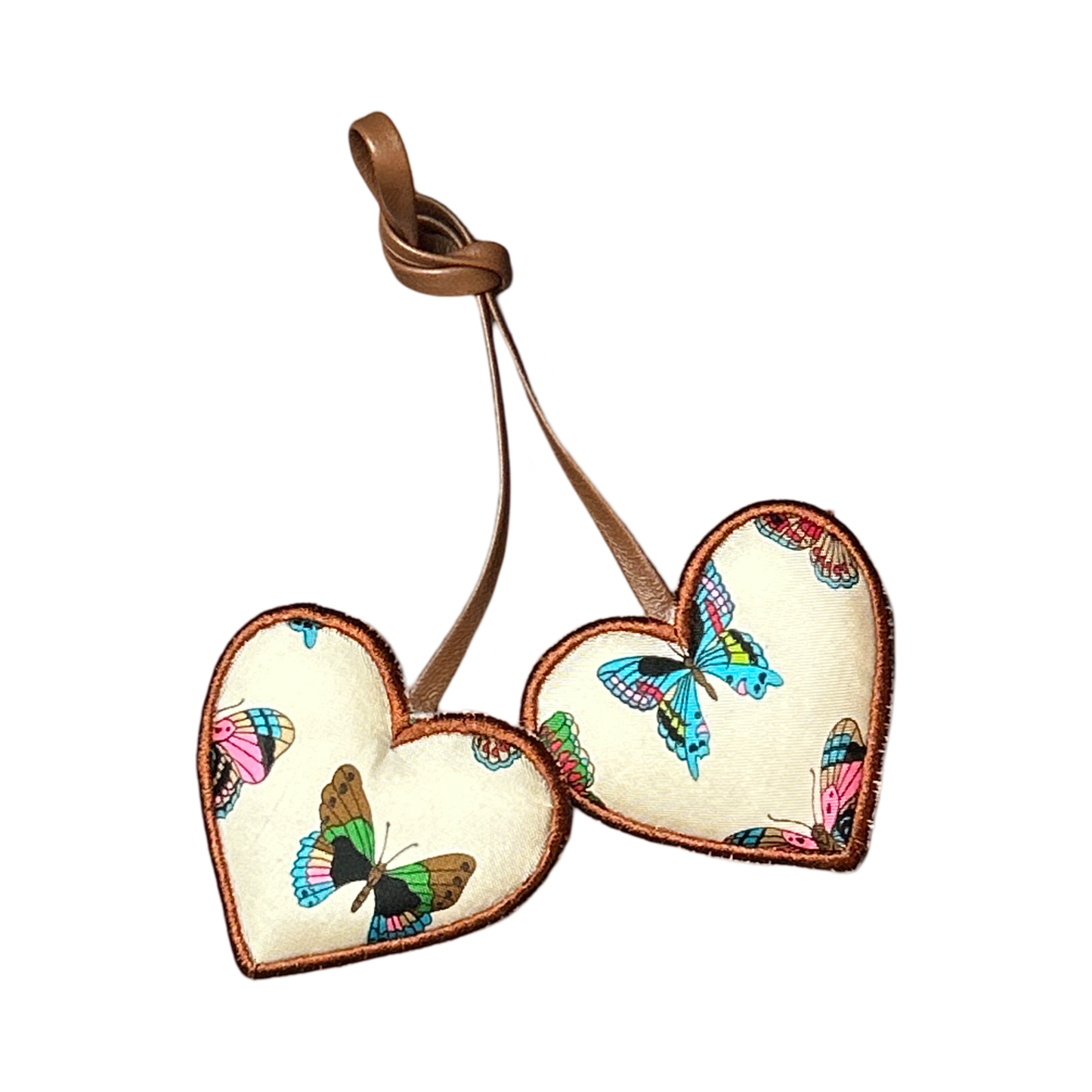 Farfalle Multicolor Scarf Double Heart Bag Charm