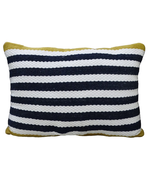 Striped Blue Decorative Outdoor Pillow 14"x20"