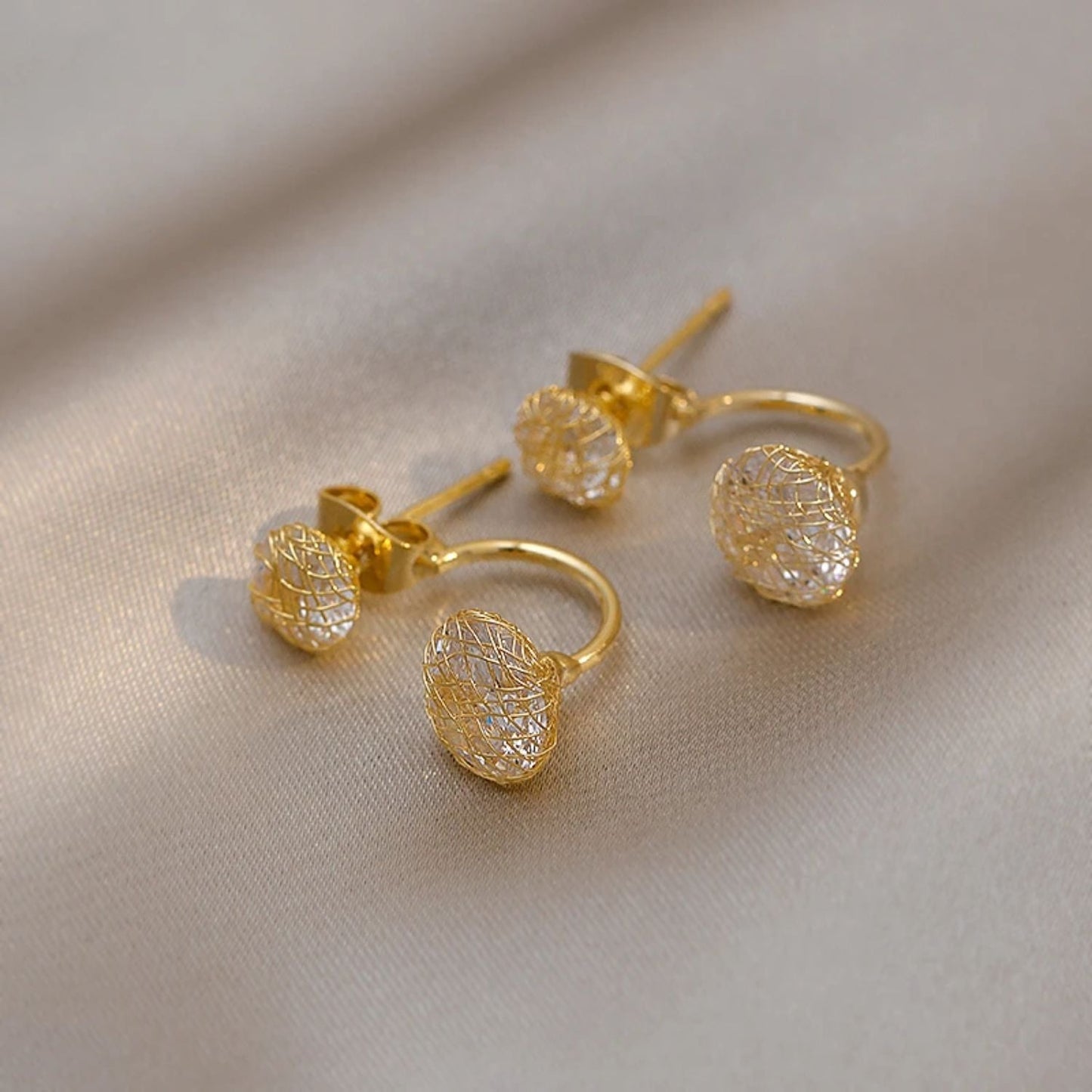 DOUBLE STUDDED EARRINGS (PAIR) - Concordia Style Boutique