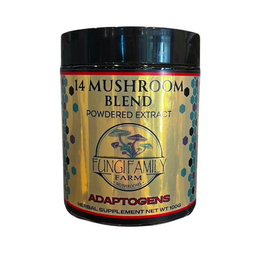 14 Mushroom Blend Powder Extract 100g/50 Day supply (see description)