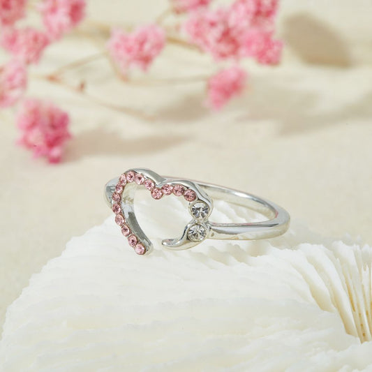 PINK HEART SEMICOLON RING - Concordia Style Boutique