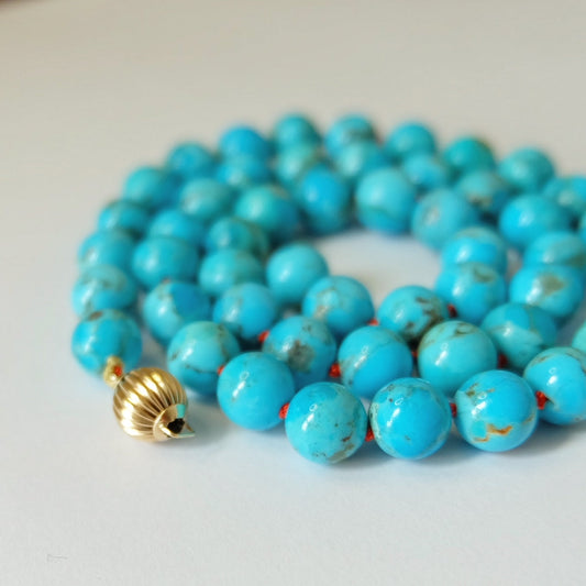 14K Gold Kingman Turquoise Necklace