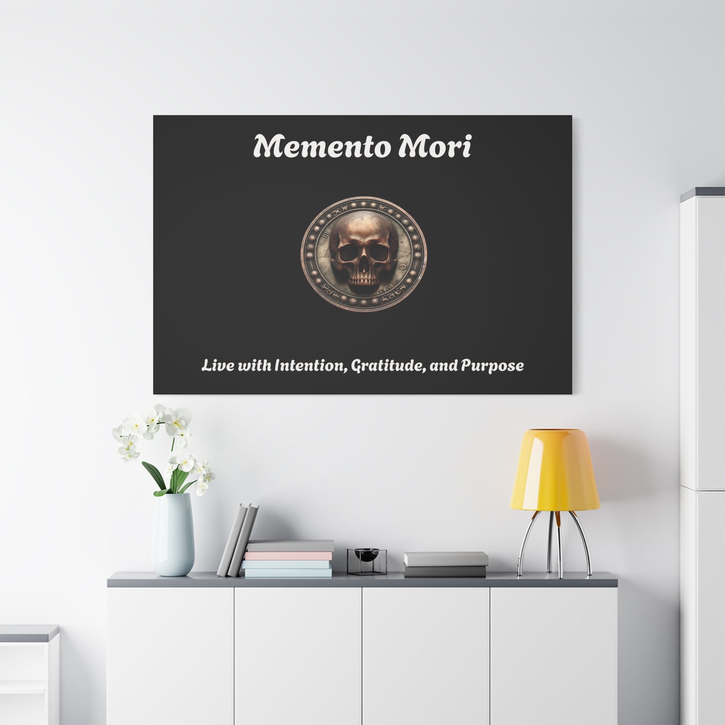 "Memento Mori" Matte Canvas - Inspirational Wall Art -"Live with Intention, Gratitude, and Purpose" - Premium Canvas from Concordia Style Boutique - Just $56.56! Shop now at Concordia Style Boutique