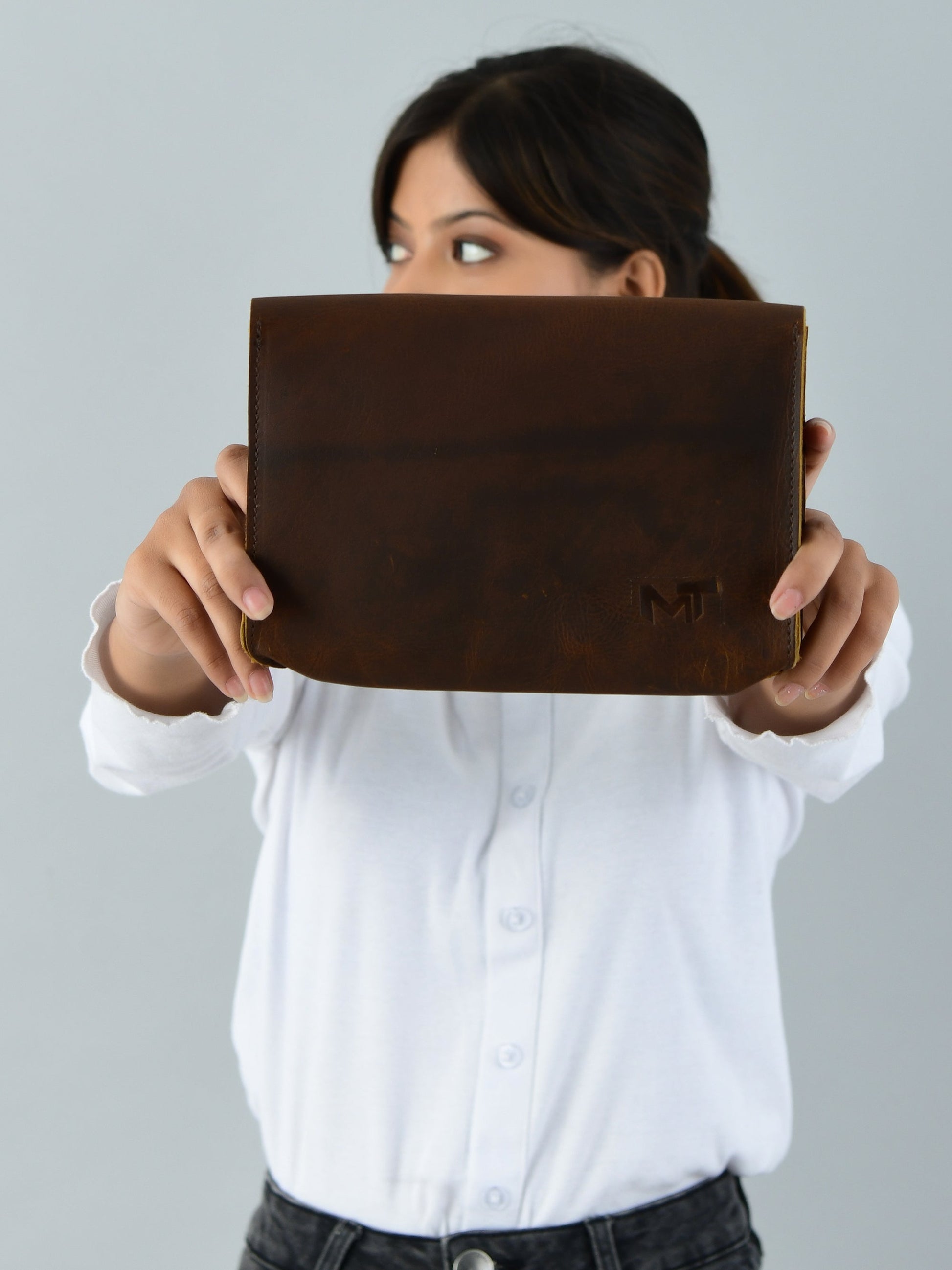 Chic Cocoa Leather Women's Clutch - Concordia Style Boutique