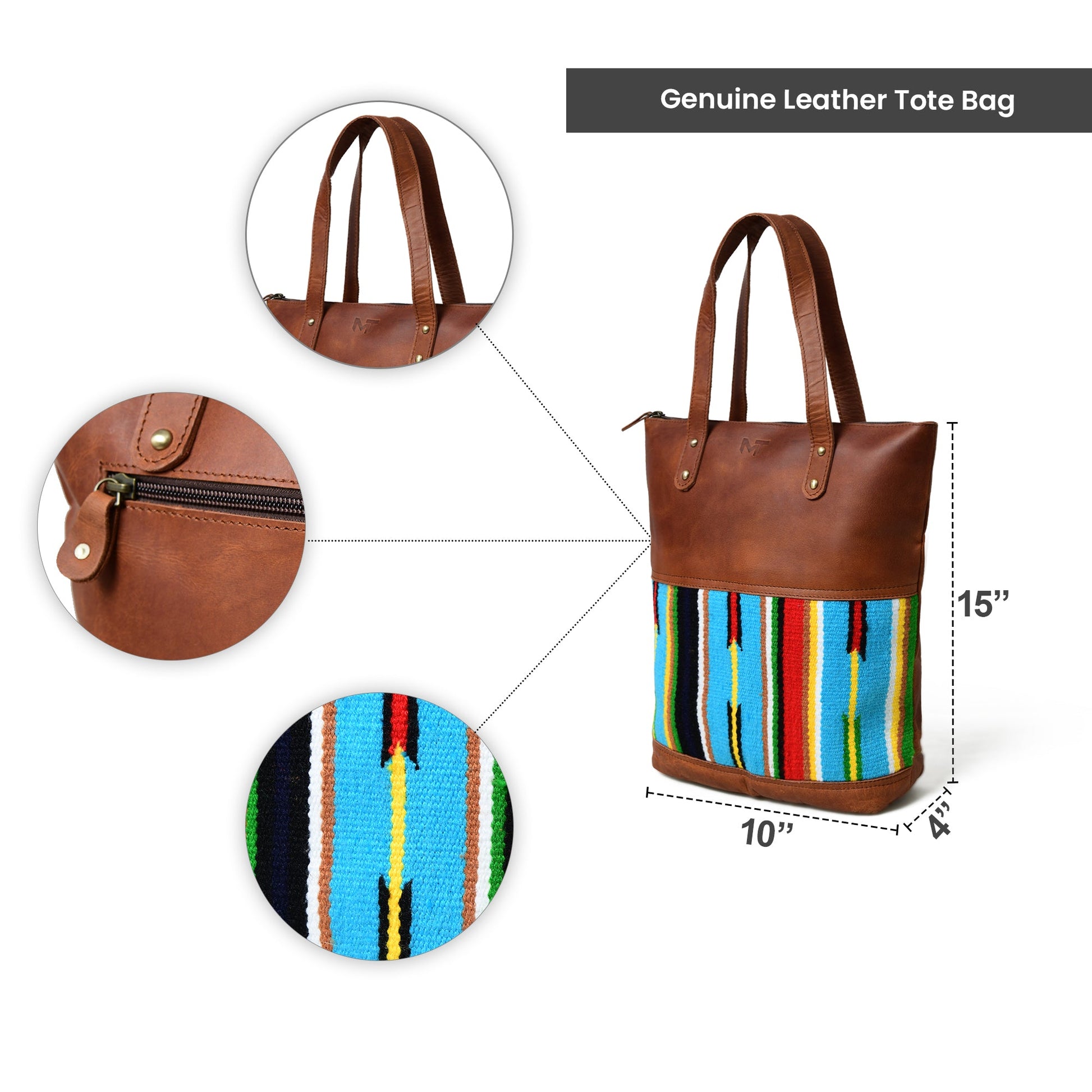 Multicoloured Leather Tote Bag - Concordia Style Boutique